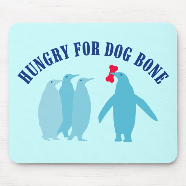 Tapis De Souris Amateurs d'os de chien pour les pingouins (Devant)