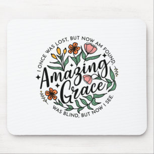 Tapis De Souris Amazing Grace Fleur Sauvage Chrétien Jésus Heureux