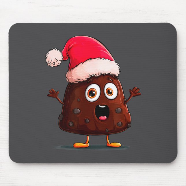 Tapis De Souris Amazing Pudding Look With Christmas Hat  (Devant)