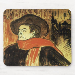 Tapis De Souris Ambassadeurs, Aristide Bruant par Toulouse Lautrec