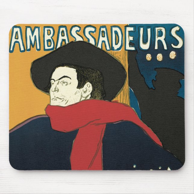 Tapis De Souris Ambassadeurs, Artistide Bruant par Toulouse Lautre (Devant)