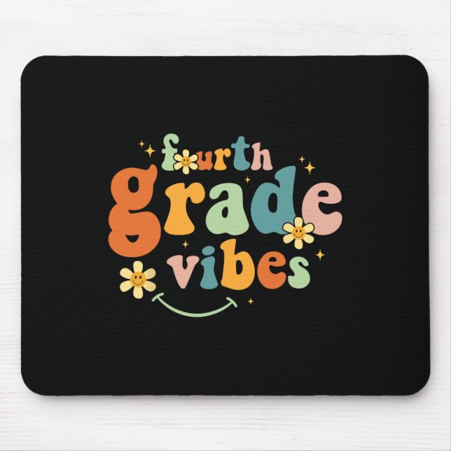 Tapis De Souris Ambiance de classe Équipe de 4e année Rétro 1er jo (Devant)