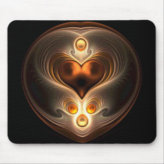 Tapis de souris ambre de coeur d'éternité