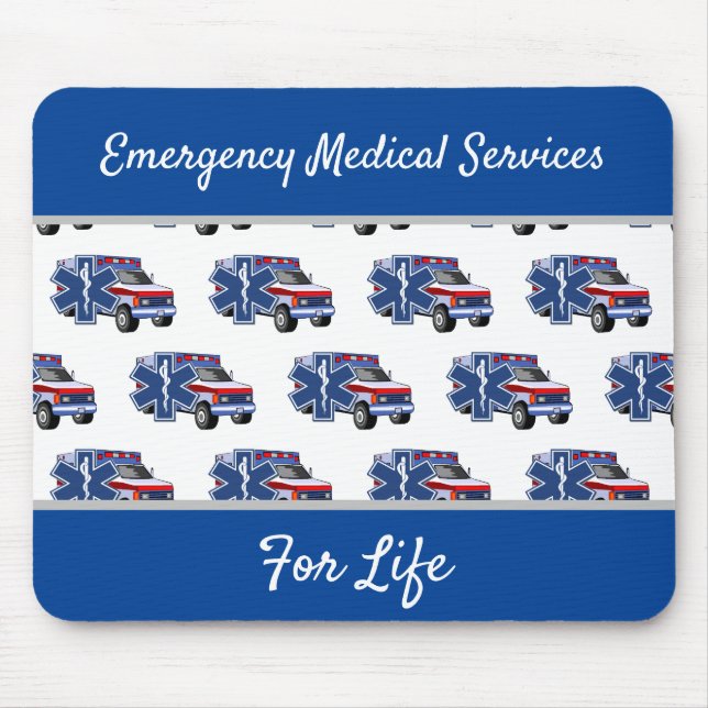 Tapis De Souris Ambulance EMS pour la vie (Devant)