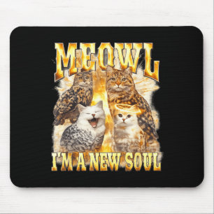 Tapis De Souris Âme de Meowl drôle Chat Hibou coquin