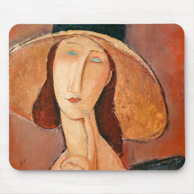 Tapis De Souris Amedeo Modigliani - Jeanne Hebuterne en grand Casq (Devant)