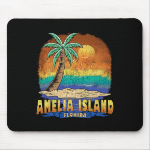 Tapis De Souris Amelia Island Floride Souvenir Vintage dénudé