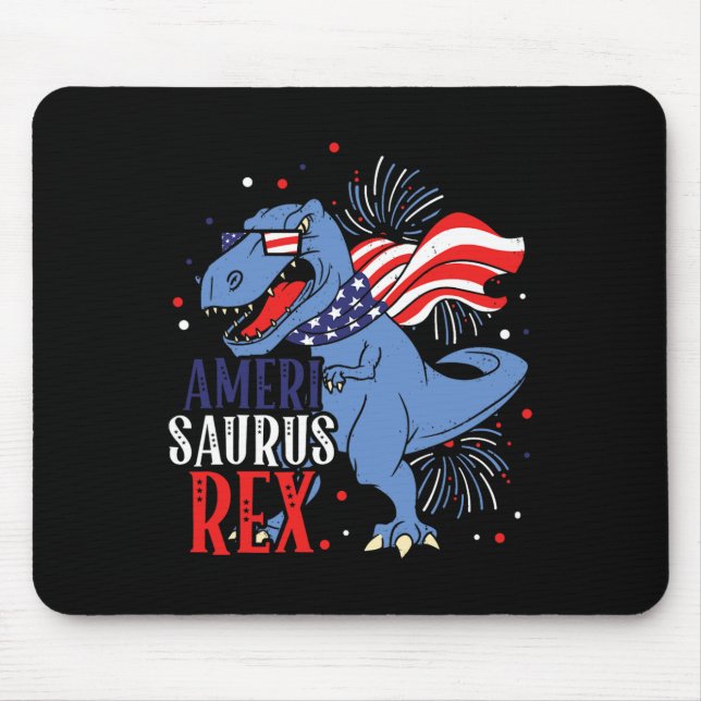 Tapis De Souris Ameri Saurus Rex 4 juillet Dinosaure Indépendance (Devant)