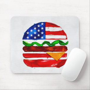 Tapis De Souris America Burger (Peinture Blanche No. 1)