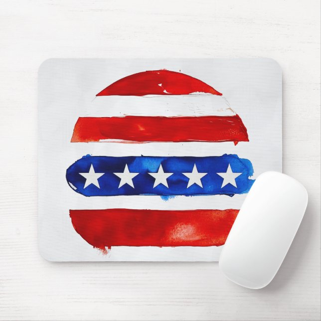 Tapis De Souris America Burger (Peinture Blanche No. 4) (Avec souris)