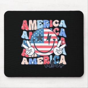 Tapis De Souris America Vibes Usa Super Retro Smile Face Happy 4t