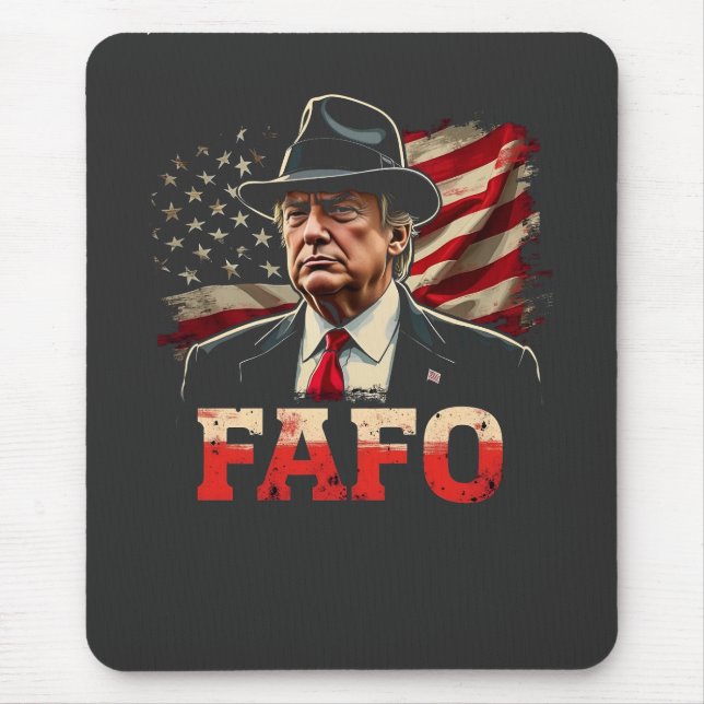 Tapis De Souris Américain Donald Trump FAFO USA Drapeau patriotiqu (Devant)
