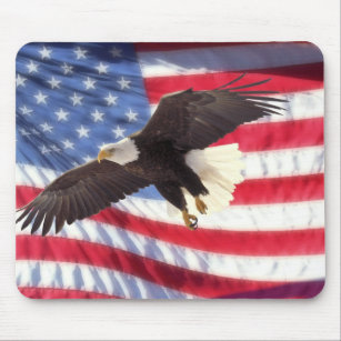 Tapis De Souris Américain Eagle et drapeau Mousepad