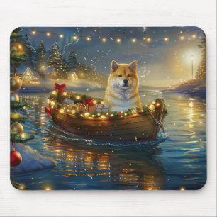 Tapis De Souris American Akita Christmas Festive Voyage