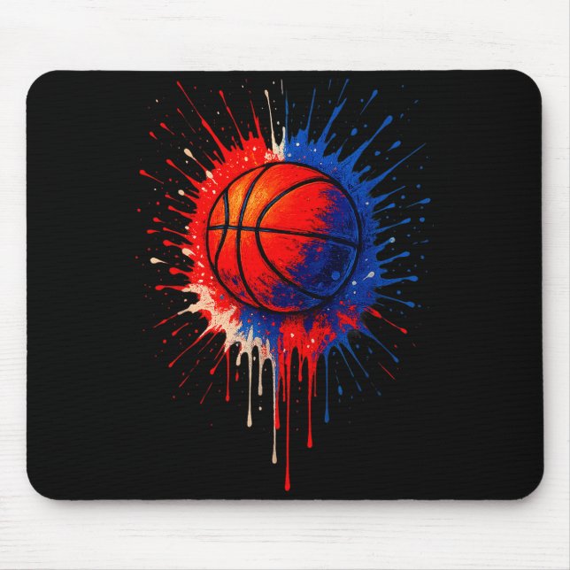 Tapis De Souris American Basketball Splash Ball Player Team Kids B (Devant)