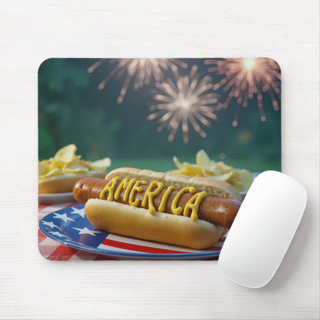 Tapis De Souris American Birthday Picnic (Avec souris)