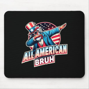 Tapis De Souris American Bruh American Usa Drapeau drôle 4 juillet