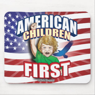 Tapis De Souris American Children First Patriotic Love of USA