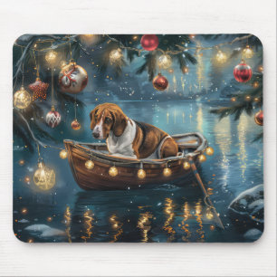 Tapis De Souris American English Foxhound Christmas Festive Voyage