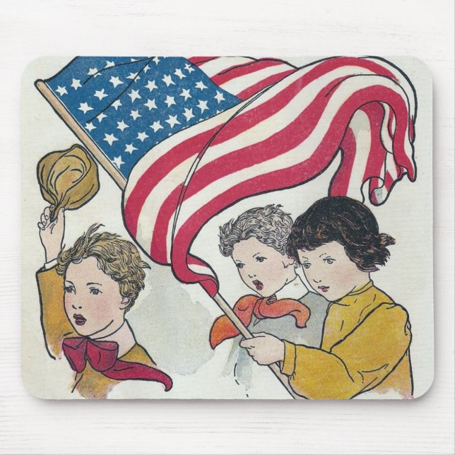 Tapis De Souris American Flag and Children (Devant)