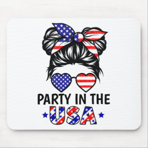 Tapis De Souris American Flag Party Aux Etats-Unis 4 juillet Patri