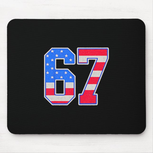 Tapis De Souris American Flage 67 Six Sept Mèmes (Devant)