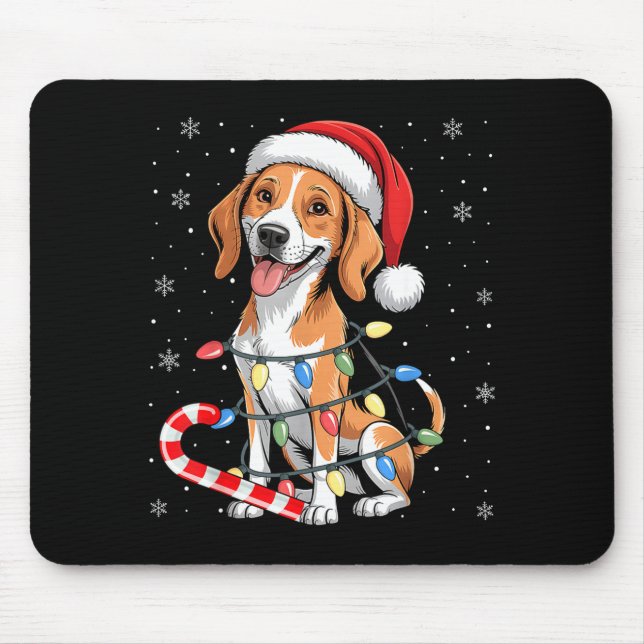 Tapis De Souris American Foxhound Dog Ugly Christmas Candy Cane Tr (Devant)