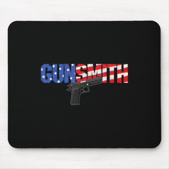 Tapis De Souris American Gunsmith Patriot Usa Flag Retro Style Gun (Devant)