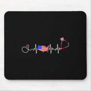 Tapis De Souris American Nurse 4 juillet Usa Drapeau Carte Patriot