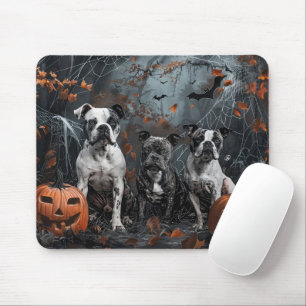 Tapis De Souris American Staffordshire Chien de nuit d'Halloween