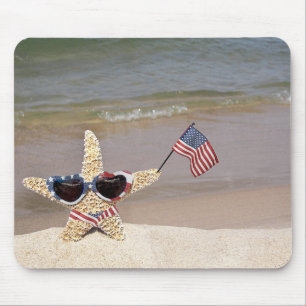Tapis De Souris American Starfish avec drapeau