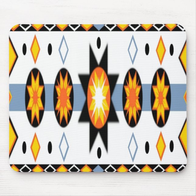 Tapis De Souris Amérindien Motif Sun Mousepad (Devant)