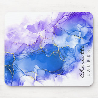 Tapis De Souris Amethyst bleu Amethyst Parties scintillant or pers