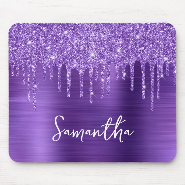 Tapis De Souris Amethyst Purple Driple Nom de la Parties scintilla (Devant)