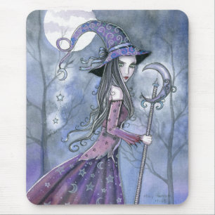 Tapis De Souris Amethyst Witch Gothic Halloween Art