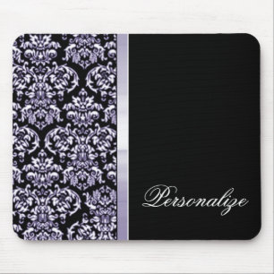Tapis De Souris Améthyste Damask Ribbon Mousepad