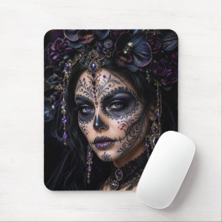 Tapis De Souris Améthyste Orchidée Calavera – Crâne de Sucre Gothi