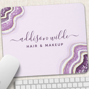 Tapis De Souris Améthyste Violet Pailleté Agate Géode Luxe Chic