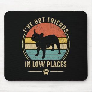 Tapis De Souris Ami En Bas Lieu Français Bulldog Amoureux des chie