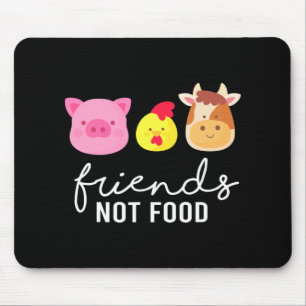 Tapis De Souris Amis Cochon Poulet Vache Pas Nourriture Bio Légume
