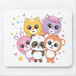 Tapis De Souris Amis d'animaux brillants : Compagnons colorés pour
