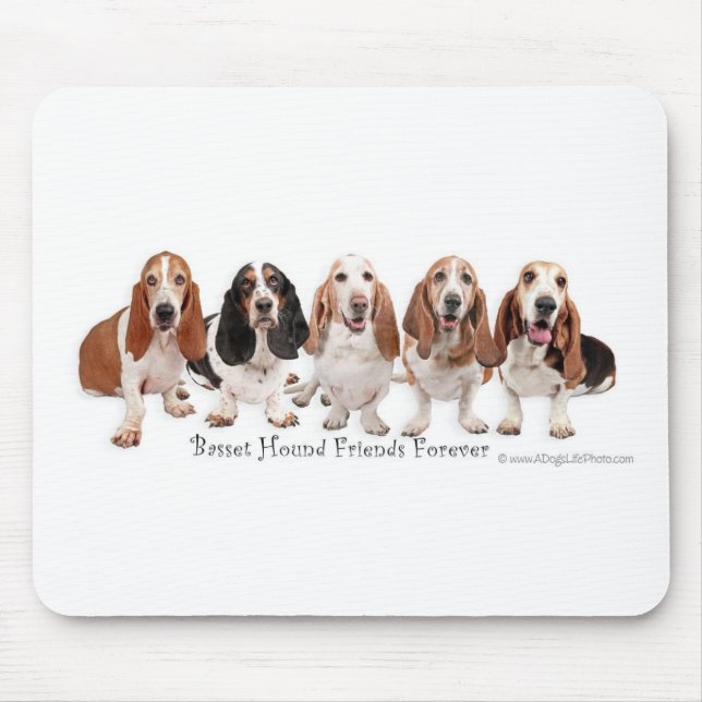 Tapis De Souris Amis de Basset Hound pour toujours (Devant)