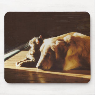 Tapis De Souris Amis de chat de Mousepad de golden retriever les