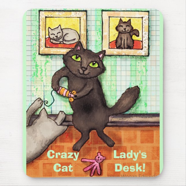 Tapis De Souris Amis faits sur commande de chat des textes jouant (Devant)