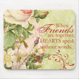 Tapis De Souris Amitié florale victorienne