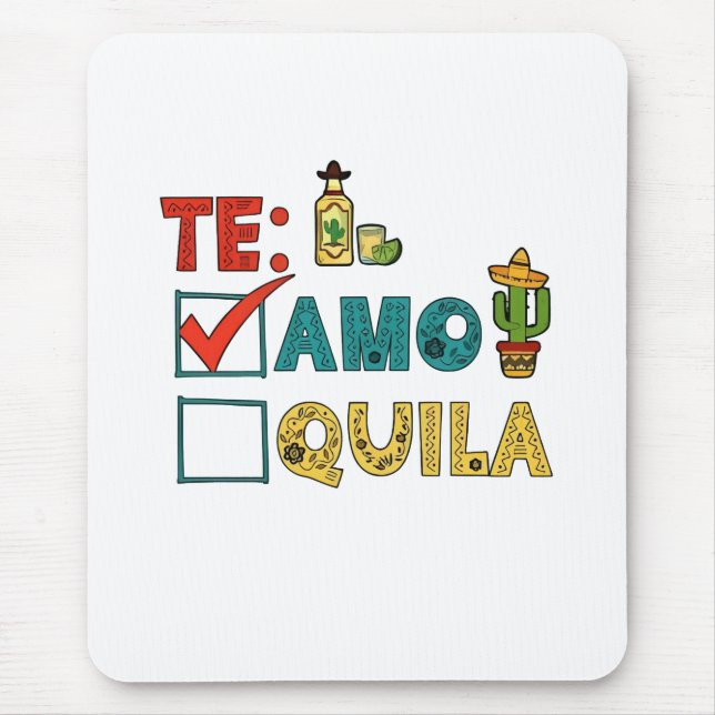 Tapis De Souris Amo Tequila Cinco De Mayo Drôle (Devant)