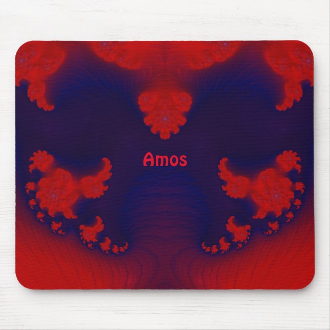 Tapis De Souris AMOS ~ Pad de souris rouge et bleu (Devant)