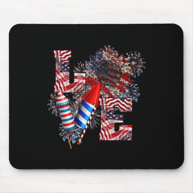 Tapis De Souris Amour - 4 juillet  (Devant)