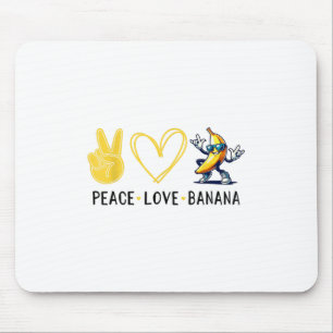 Tapis De Souris Amour amusant Banana mignonne Banana Paix Amour Ba