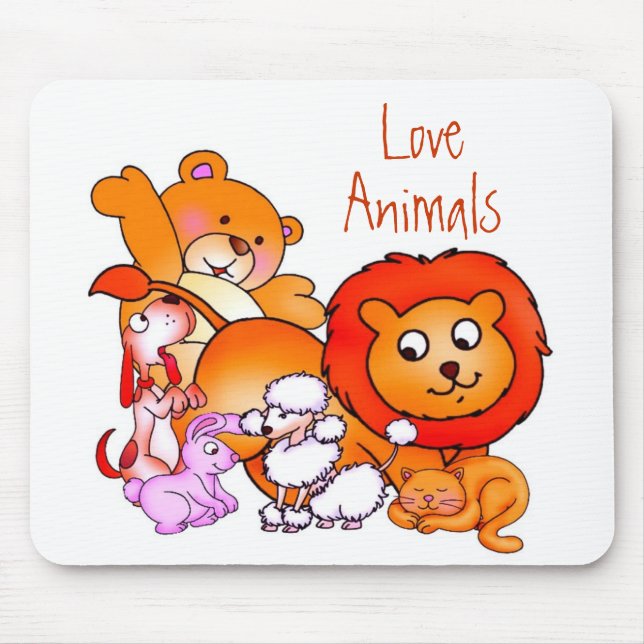 Tapis De Souris Amour Animaux Mousepad (Devant)